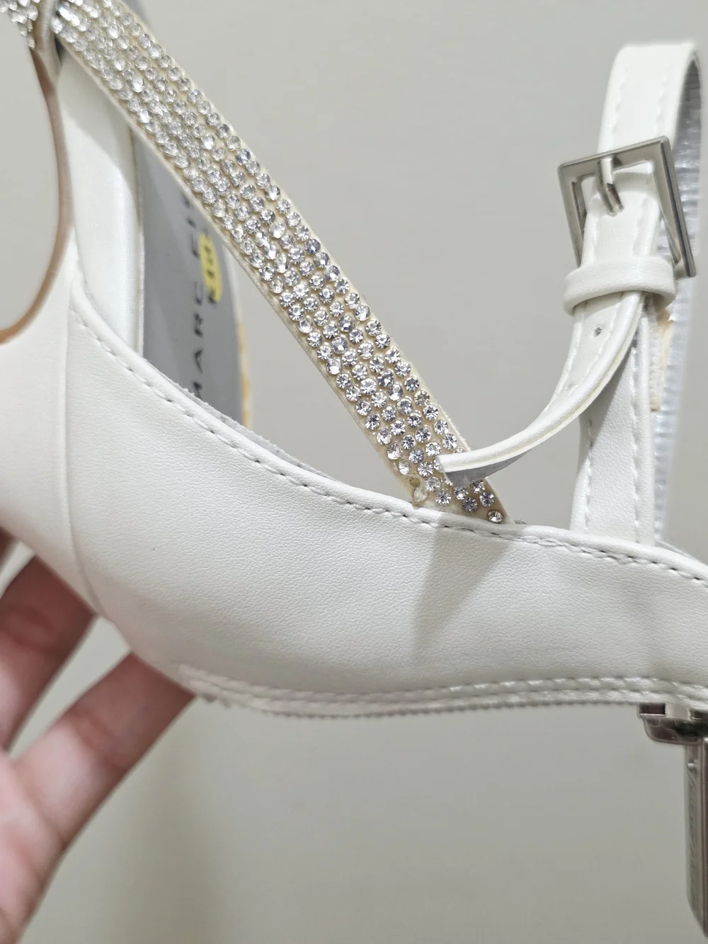 MARC FISHER Kids KENDALL SALTO style MCF127 White Rhinestone Heels Size 2 IN BOX